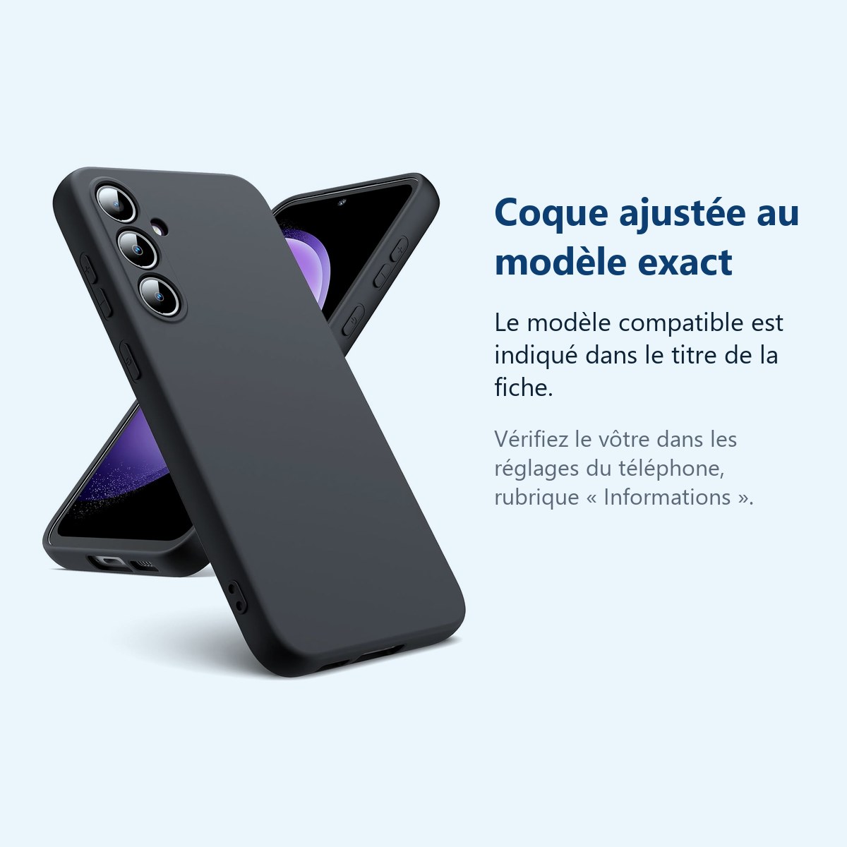 Accessoire ajusté au modèle exact – Coque Pour Samsung Galaxy S23 FE Silicone Noir