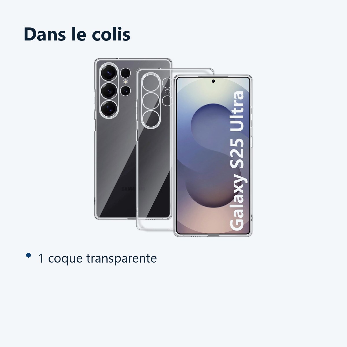 Contenu du colis – Coque Silicone Transparente Pour Samsung Galaxy S25 Ultra