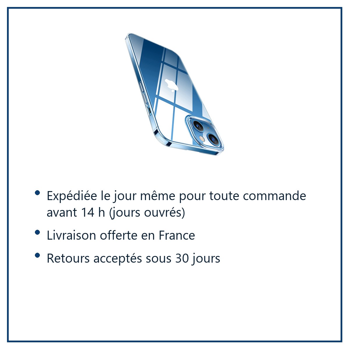Expédition le jour même, livraison offerte, retours sous 30 jours – Coque Silicone Transparent Pour iPhone 13