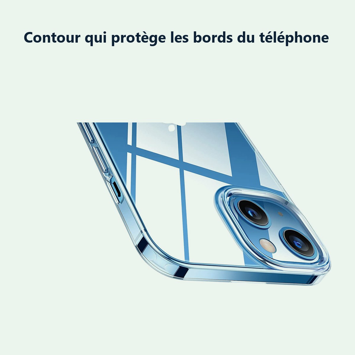 Contour qui protège les bords – Coque Silicone Transparent Pour iPhone 13