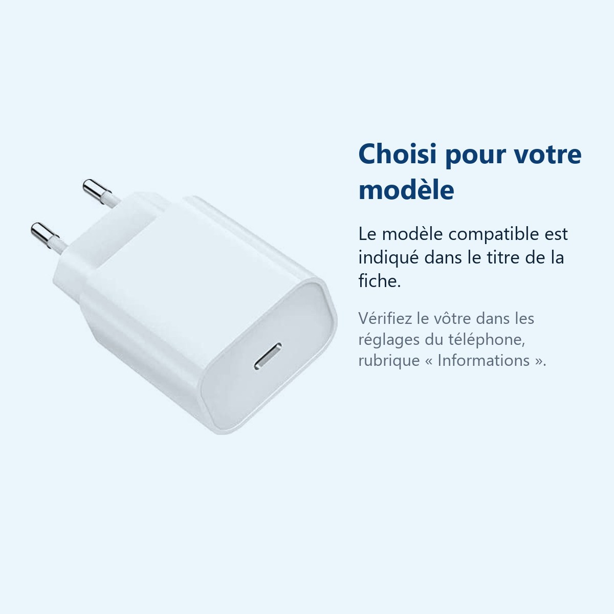 Accessoire ajusté au modèle exact – Chargeur Rapide 18W USB-C pour Samsung / Xiaomi / Oppo / Sony