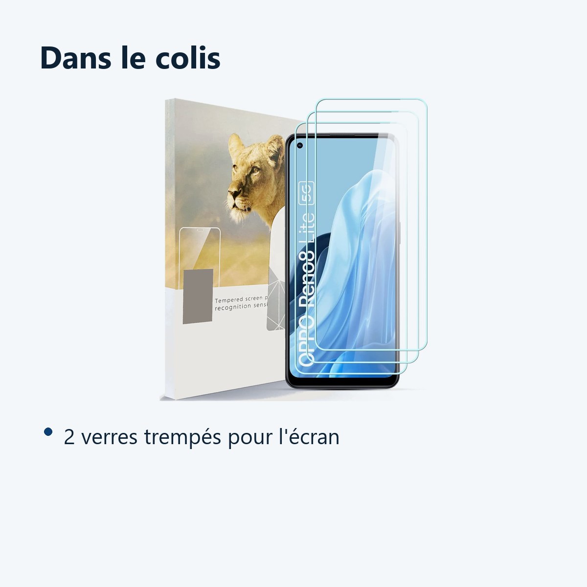 Contenu du colis – X3 Verres Trempes X3 Pour Oppo Reno 8 Lite 5G