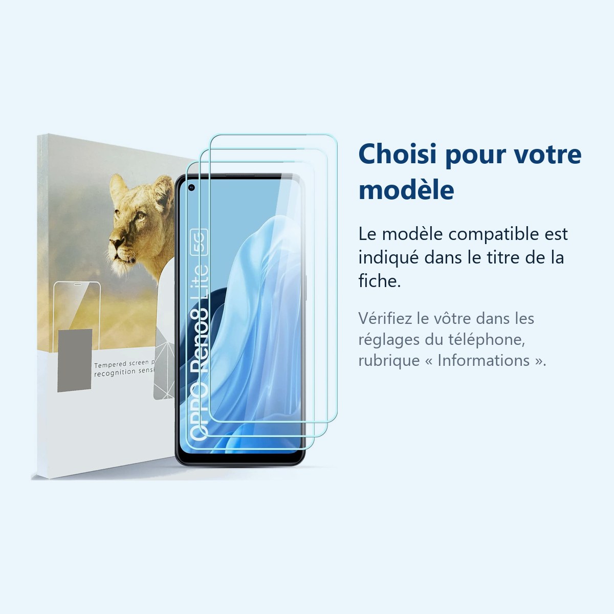Accessoire ajusté au modèle exact – X3 Verres Trempes X3 Pour Oppo Reno 8 Lite 5G