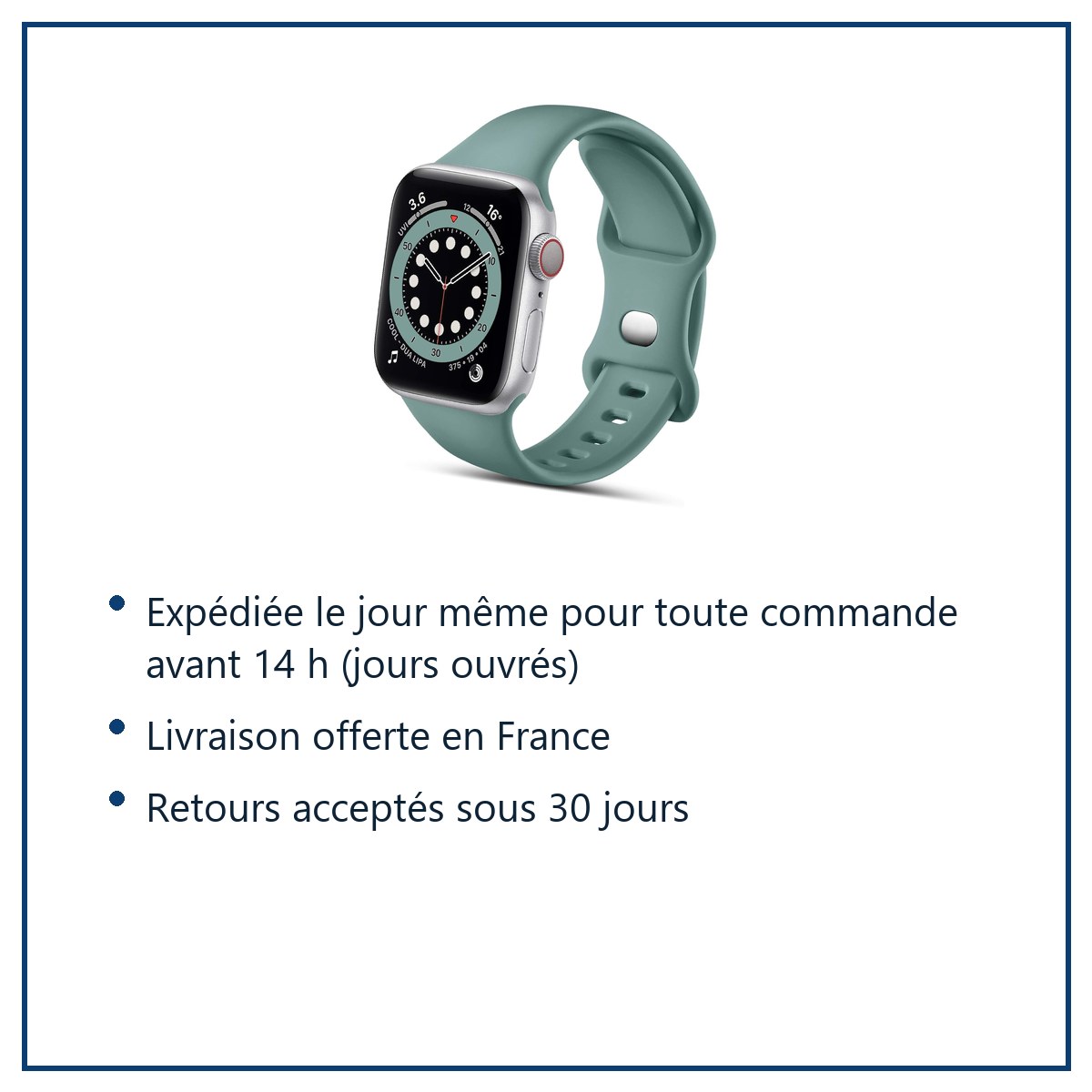 Expédition le jour même, livraison offerte, retours sous 30 jours – Bracelet compatible apple watch 42mm 44mm 45mm 49mm Serie