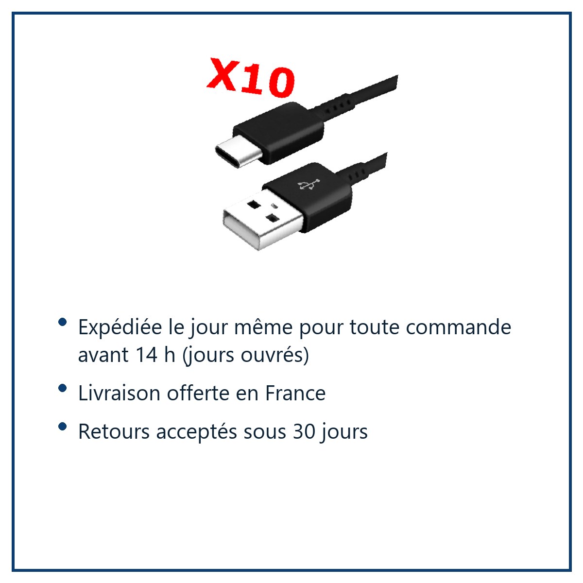 Expédition le jour même, livraison offerte, retours sous 30 jours – X10 Cable USB- Type C Chargeur Noir pour Samsung Galaxy A