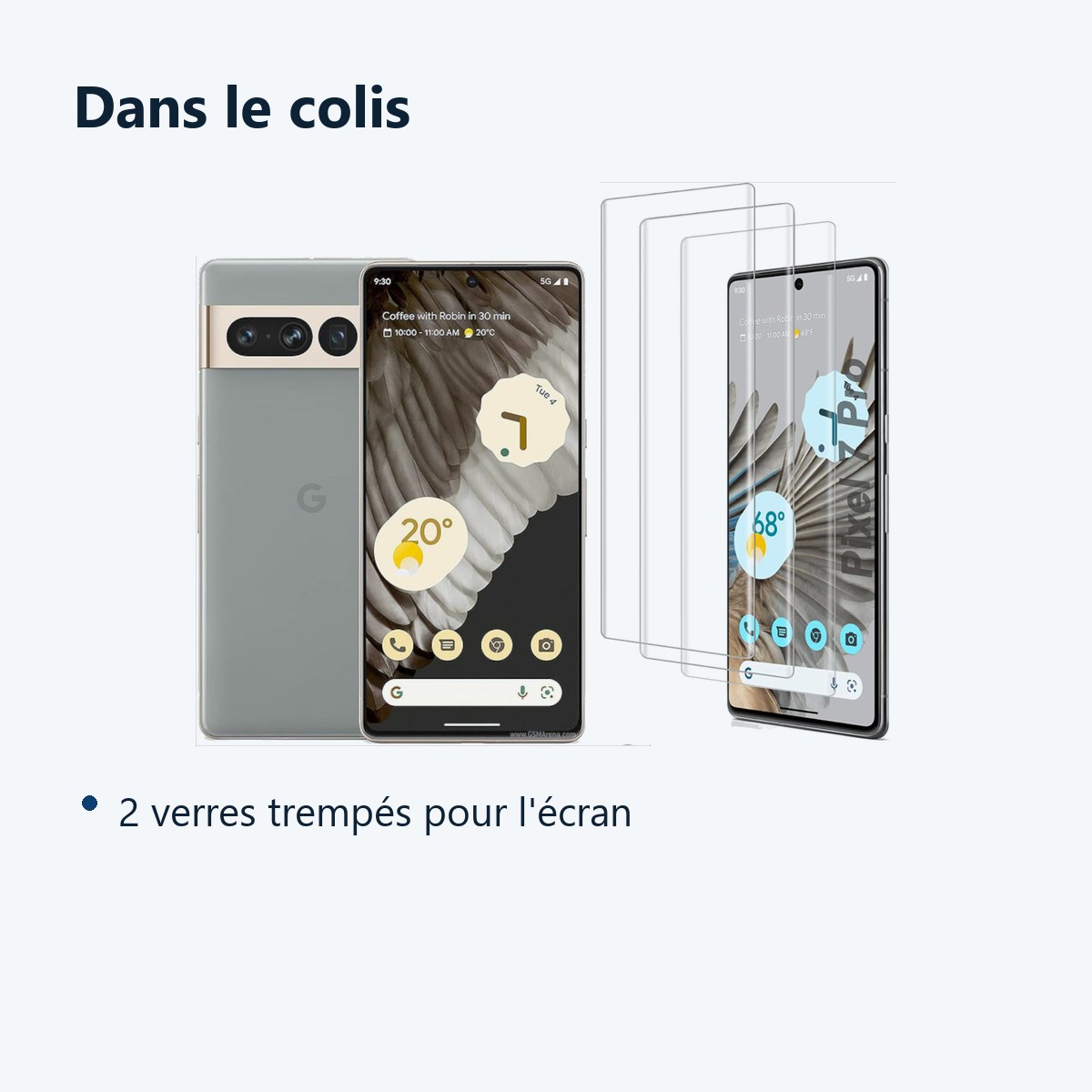 Contenu du colis – X3 Verres Trempes X3 Pour Google Pixel 7 Pro