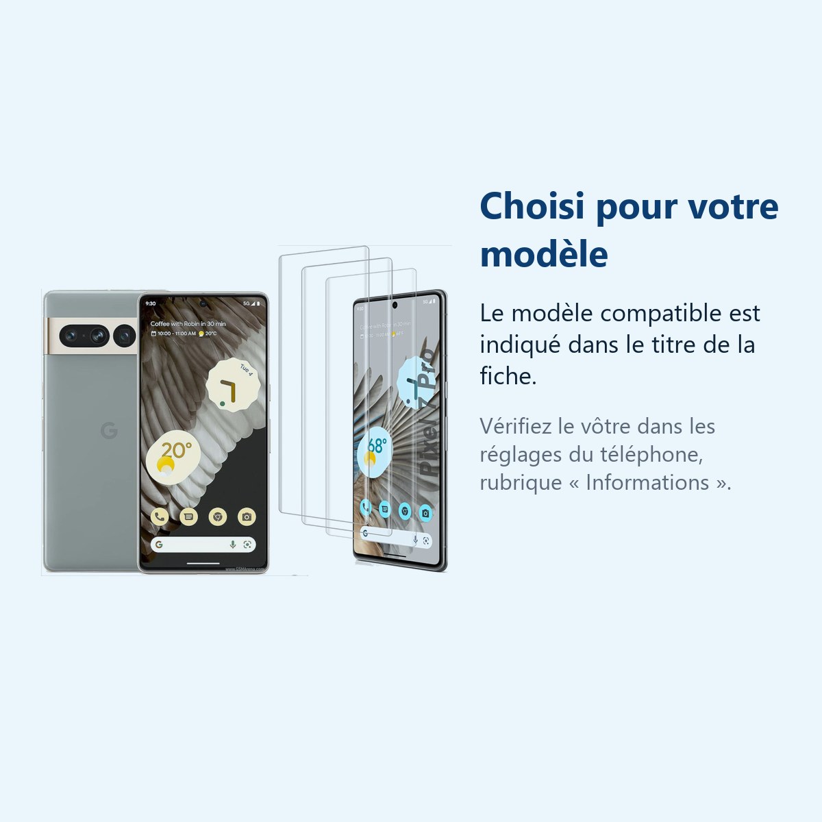 Accessoire ajusté au modèle exact – X3 Verres Trempes X3 Pour Google Pixel 7 Pro