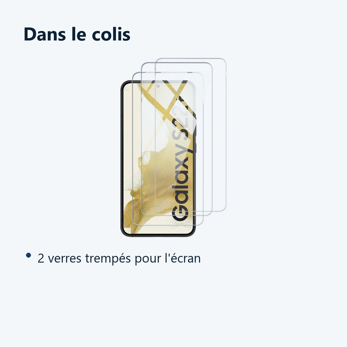 Contenu du colis – Verres Trempes X3 Pour Samsung Galaxy S22 Plus 5G