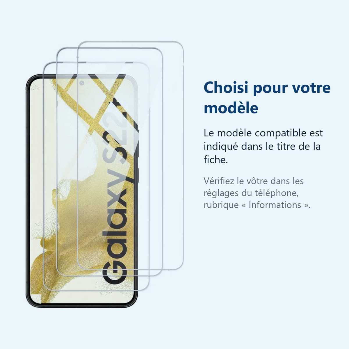 Accessoire ajusté au modèle exact – Verres Trempes X3 Pour Samsung Galaxy S22 Plus 5G