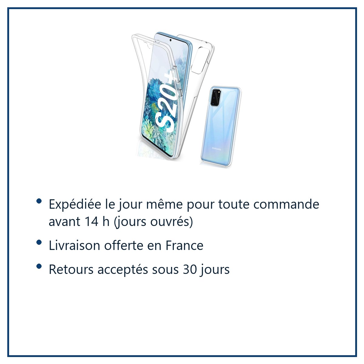 Expédition le jour même, livraison offerte, retours sous 30 jours – Coque Silicone 360 pour Samsung S20 Plus Etui de Protecti