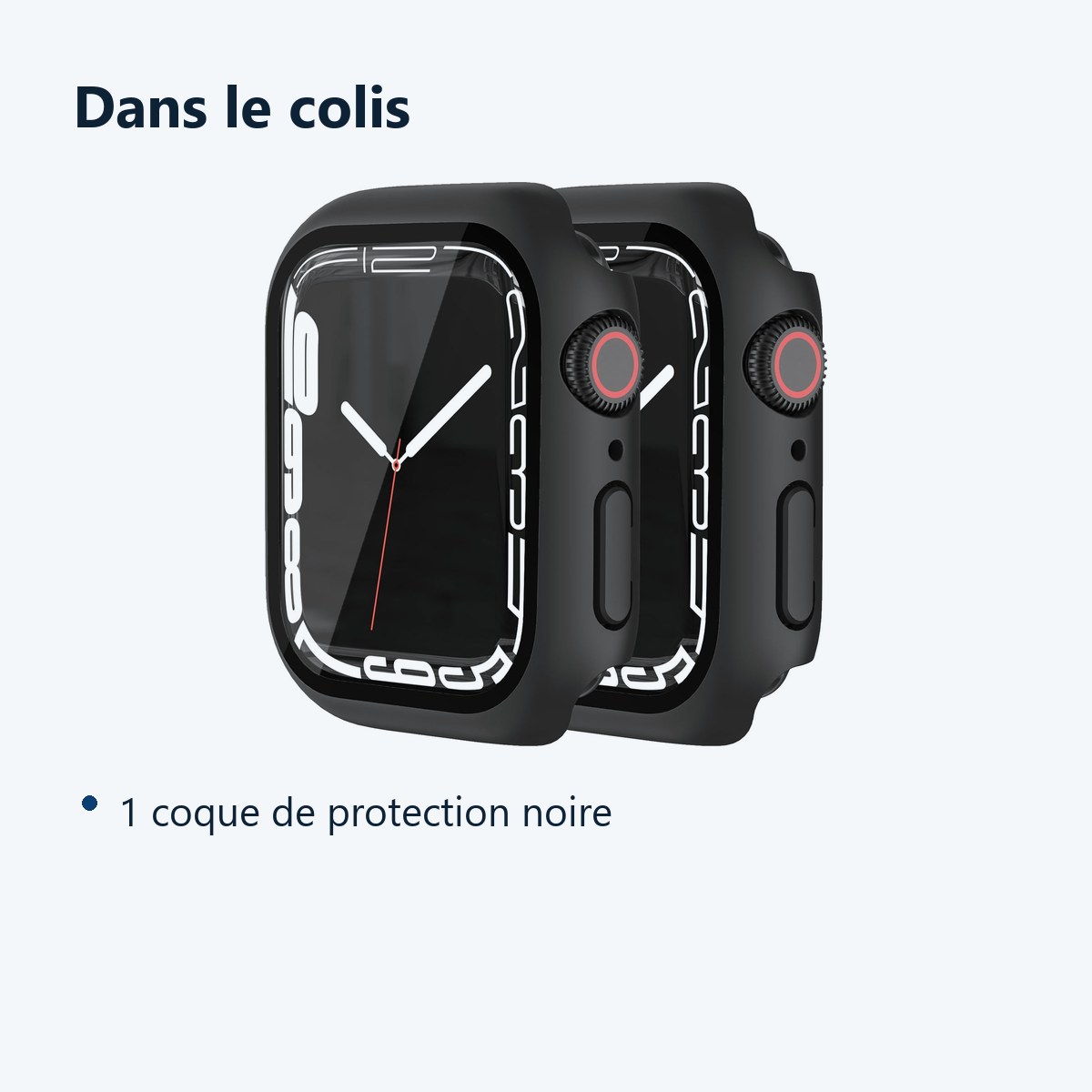 Contenu du colis – Coque de protection rigide Pack x2 pour Apple Watch 41mm Couleur Noir