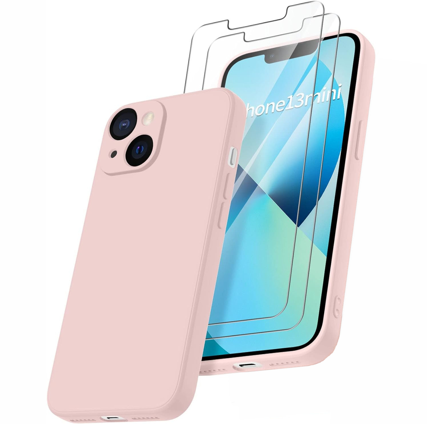 coque-silicone-rose-verre-trempe-x2-iphone-13-mini-little-boutik