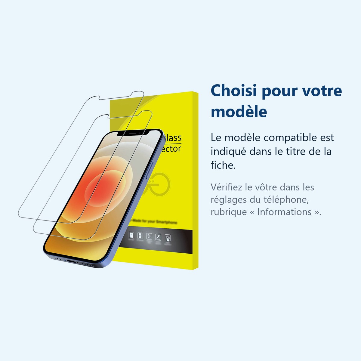 Accessoire ajusté au modèle exact – X2 Verres Trempes X2 Pour iPhone 13 / 13 Pro
