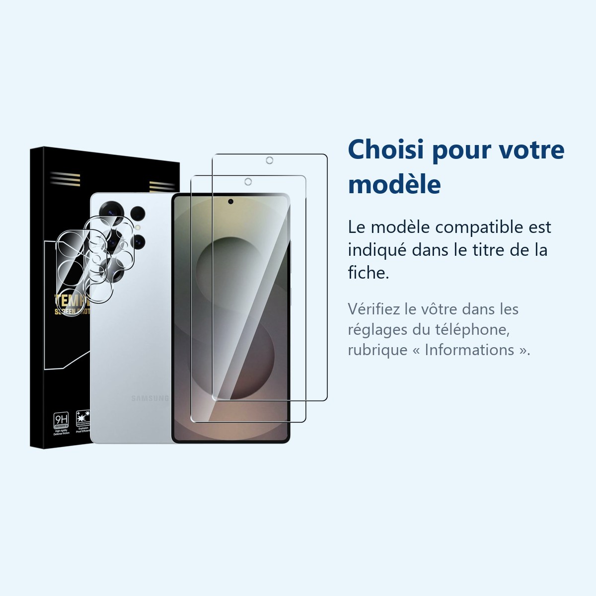 Accessoire ajusté au modèle exact – Verres Trempes et Protections Camera Arriere Transparent X2 Pour Samsung Galaxy S25 Ultra