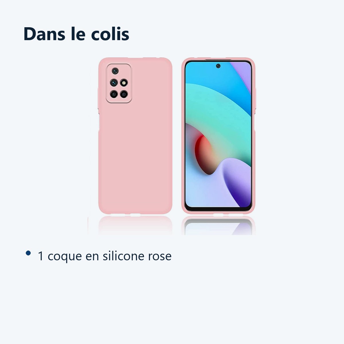 Contenu du colis – Coque Silicone Rose Pour Xiaomi Redmi 10