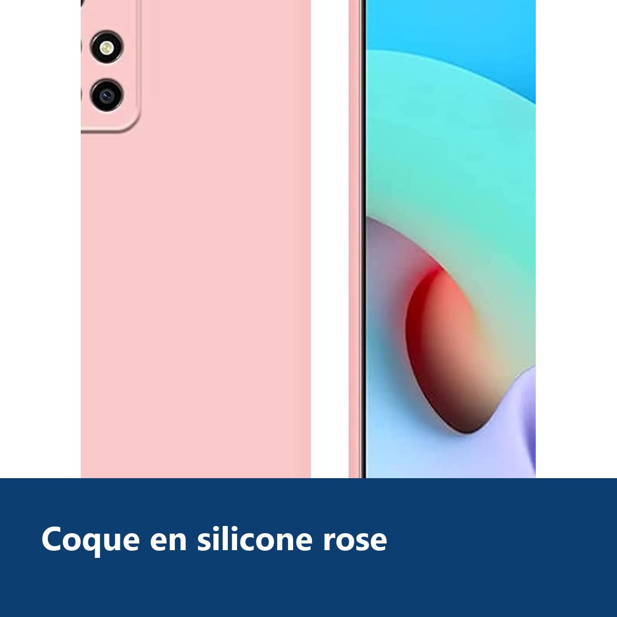 Vue de détail – Coque Silicone Rose Pour Xiaomi Redmi 10