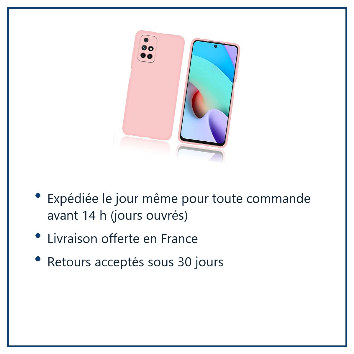 Expédition le jour même, livraison offerte, retours sous 30 jours – Coque Silicone Rose Pour Xiaomi Redmi 10