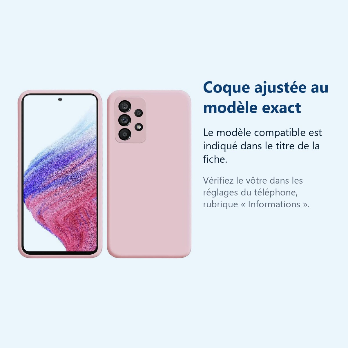 Accessoire ajusté au modèle exact – Coque Silicone Rose Pour Samsung A53 5G