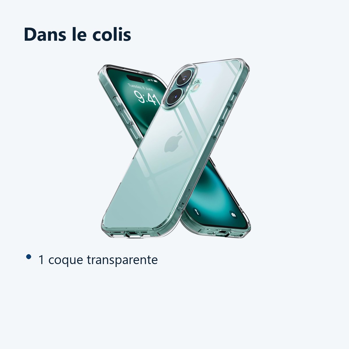Contenu du colis – Coque Silicone Transparente Pour iPhone 16