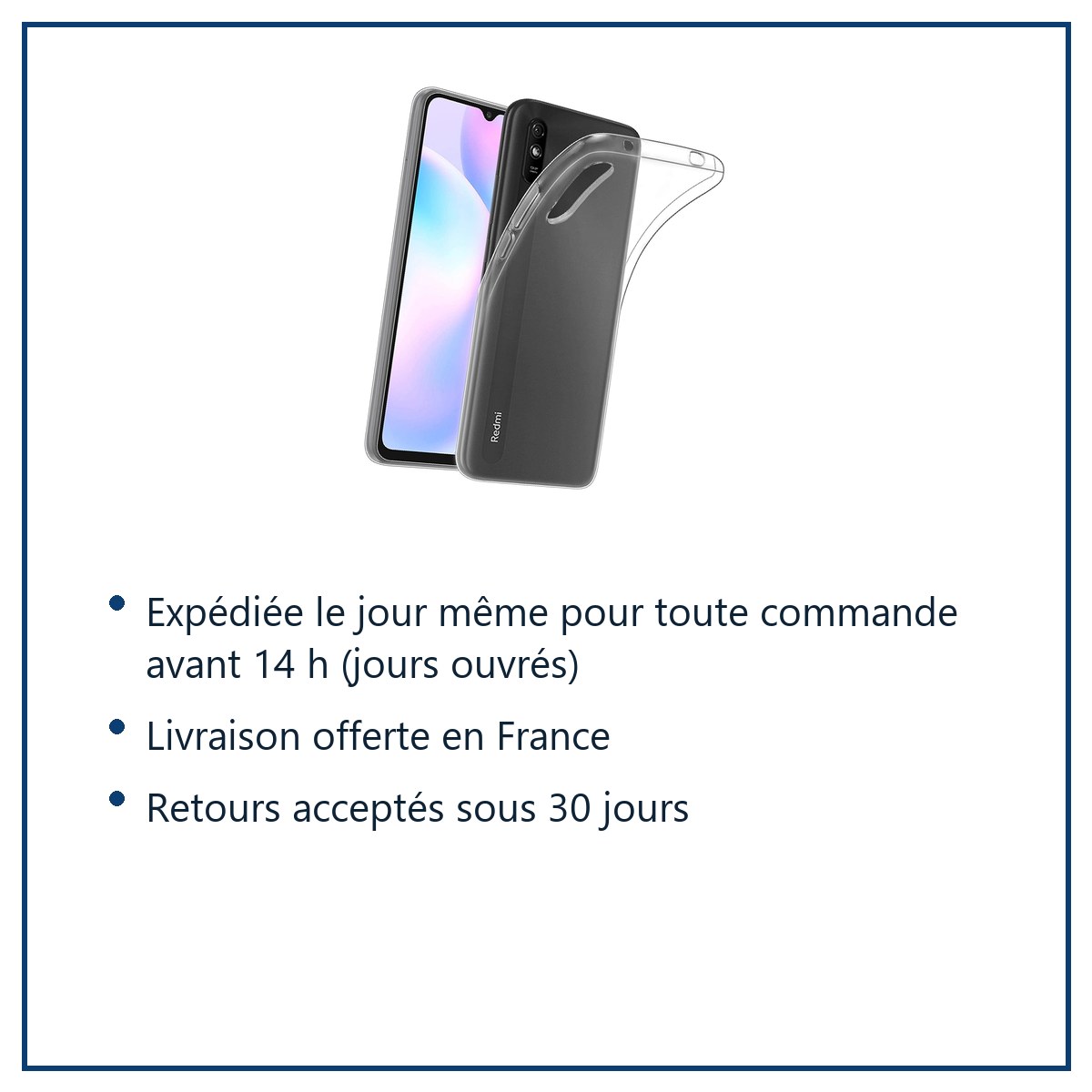 Expédition le jour même, livraison offerte, retours sous 30 jours – Coque Silicone Pour XIAOMI REDMI 9A