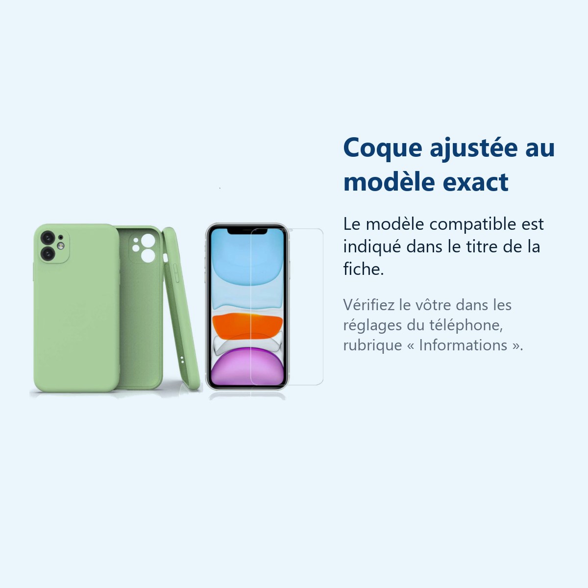 Accessoire ajusté au modèle exact – Coque Silicone Pour iPhone 12 / iPhone 12 Pro Couleur Vert Protection Objectif Appareil P