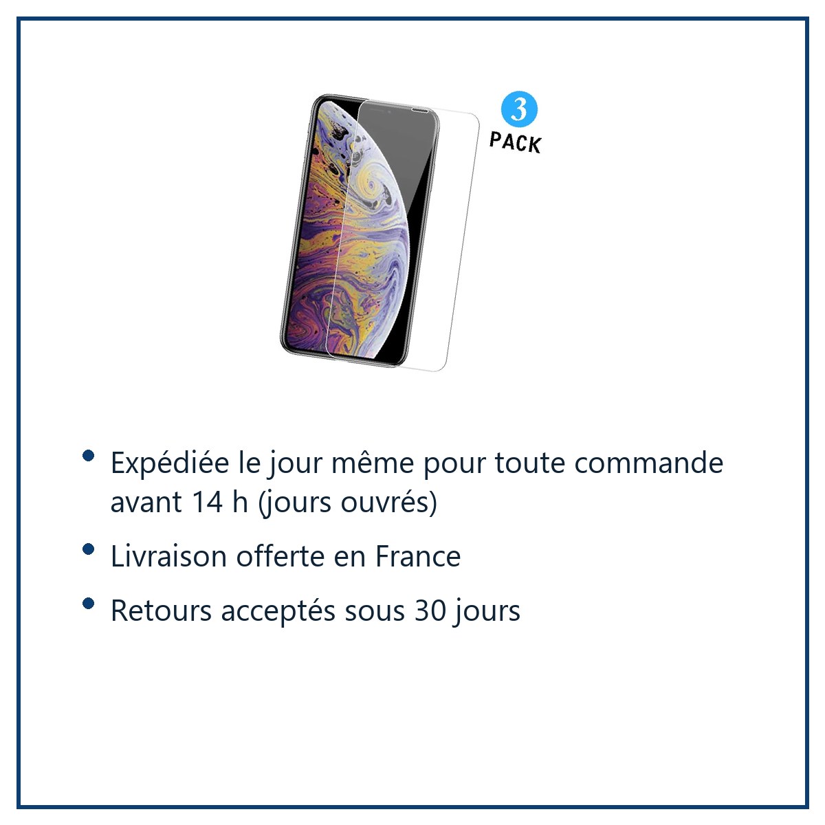 Expédition le jour même, livraison offerte, retours sous 30 jours – Pack X3 Vitres Protection Ecran Pour Apple iPhone XR