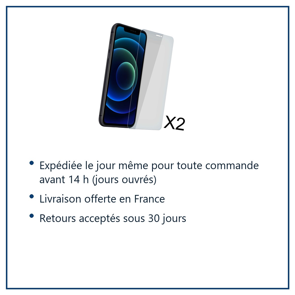 Expédition le jour même, livraison offerte, retours sous 30 jours – Pack X2 Vitres Protection Ecran Pour Apple iPhone 12 PRO
