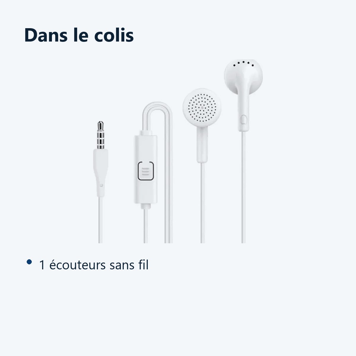 Contenu du colis – Ecouteurs Intra-Auriculaire Jack - Blanc -