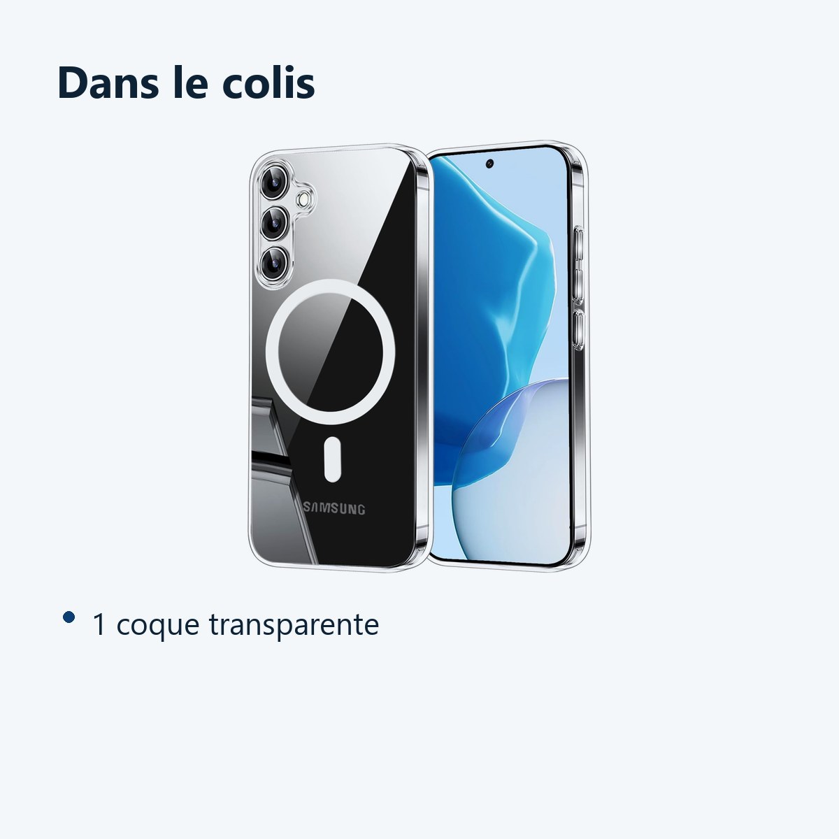 Contenu du colis – Coque Silicone Transparente Compatible Magsafe Pour Samsung Galaxy A56