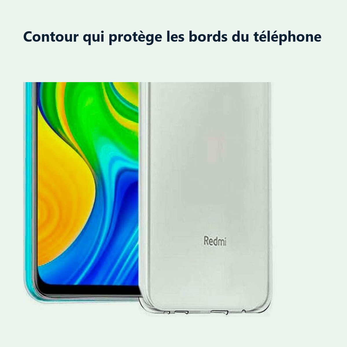 Contour qui protège les bords – Coque Silicone pour Xiaomi Redmi Note 9