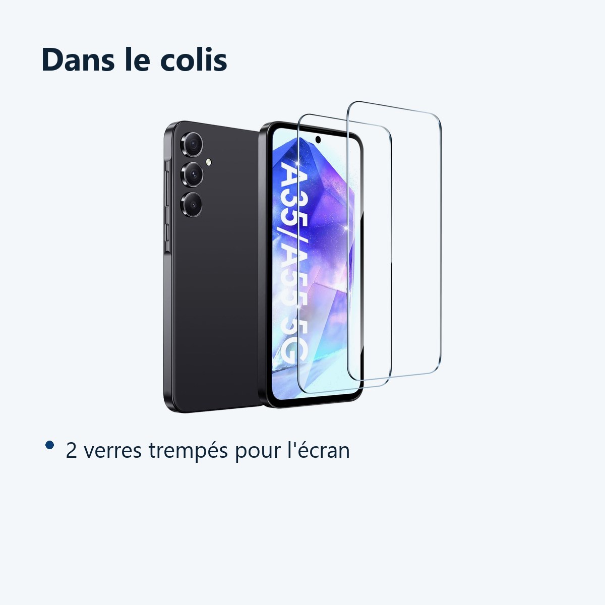 Contenu du colis – Verres Trempes X2 Pour Samsung Galaxy A55 5G