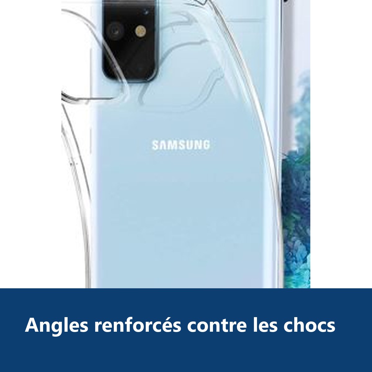 Vue de détail – Coque Silicone pour Samsung S20 Plus Etui de Protection Transparent Antichoc