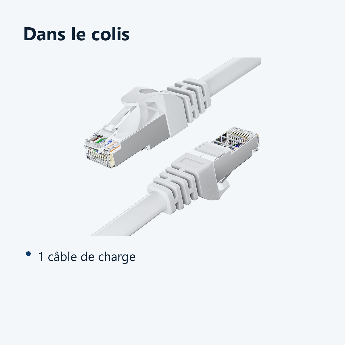 Contenu du colis – Cable CAT6a Ethernet 500 Mhz - 5M -