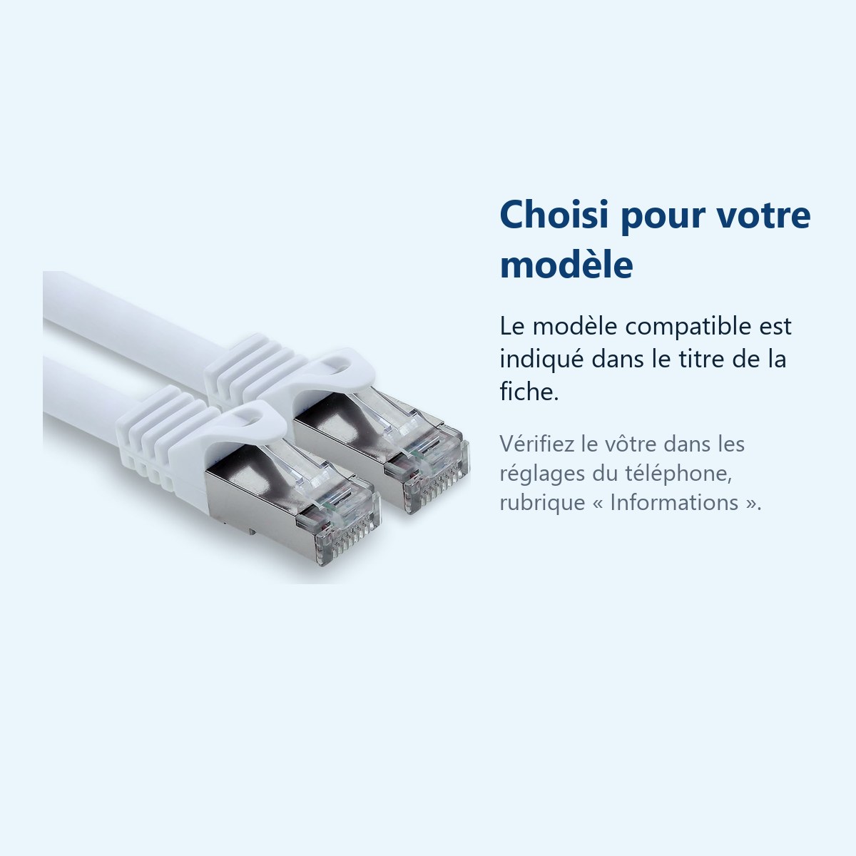 Accessoire ajusté au modèle exact – Cable CAT6a Ethernet 500 Mhz - 2M -