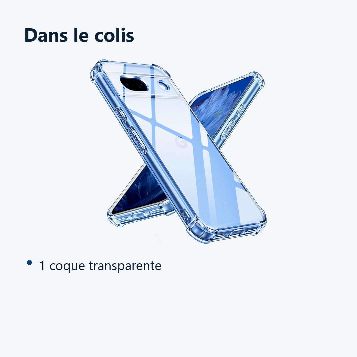 Contenu du colis – Coque Pour Google Pixel 8a Silicone Transparente Angles Renforces