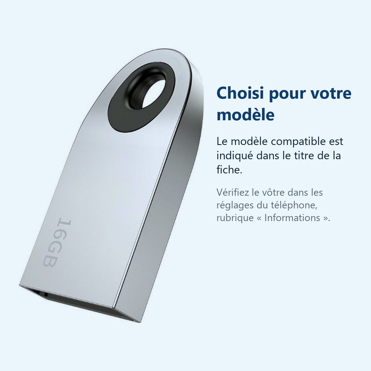 Accessoire ajusté au modèle exact – clé USB Mini UD9 16 Go USB2.0