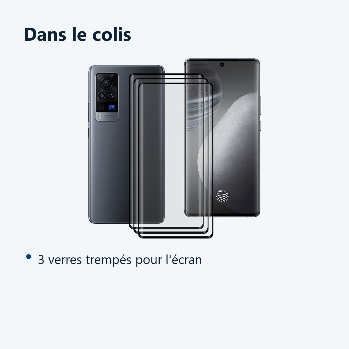 Contenu du colis – Verres Trempes X3 Pour Vivo X60 Pro 5G