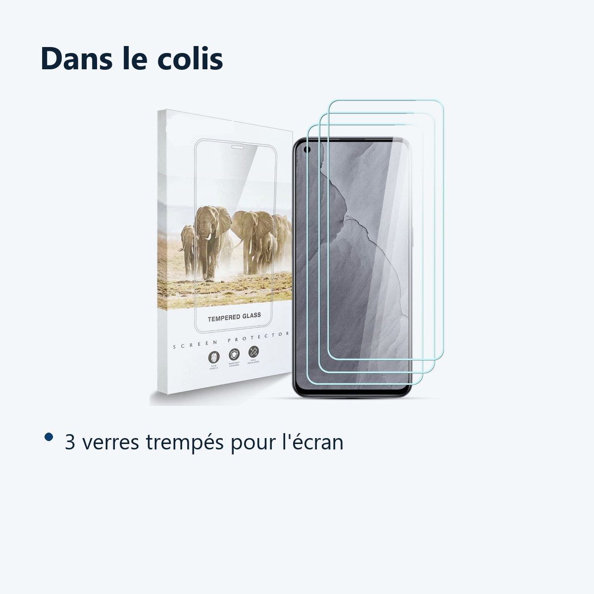 Contenu du colis – Verres Trempes X3 Pour Realme GT Master