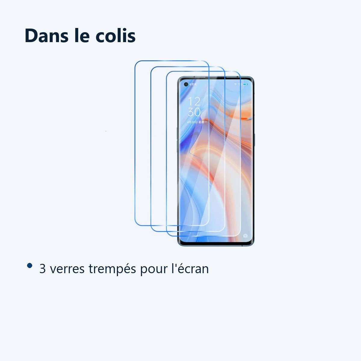 Contenu du colis – Verres Trempes X3 Pour Realme 9i 4G