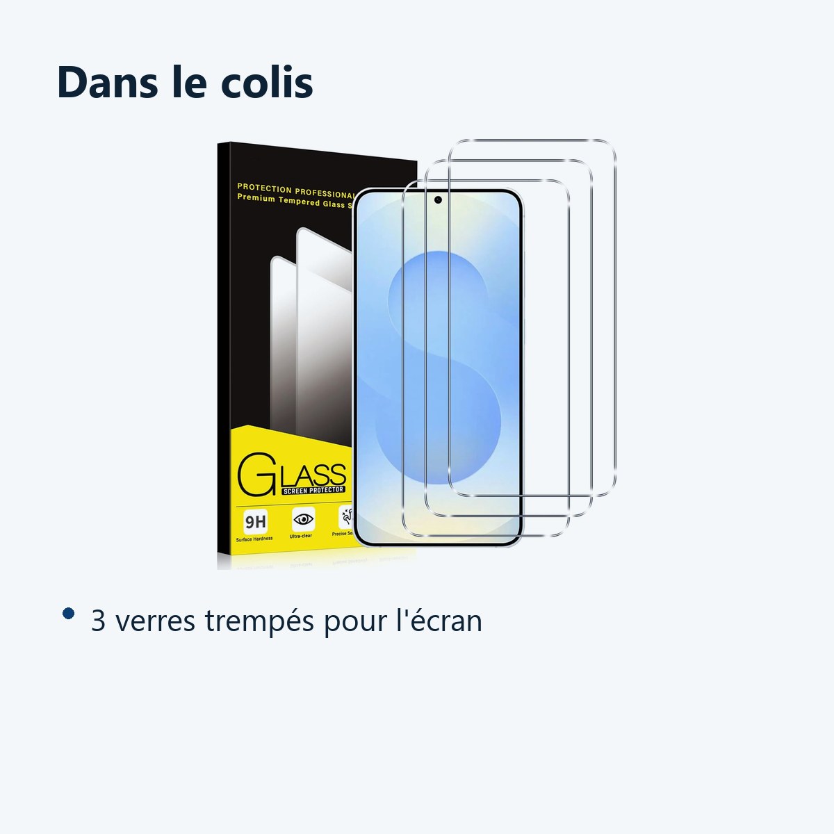 Contenu du colis – Verres Trempes X3 Pour Samsung Galaxy S25 FE