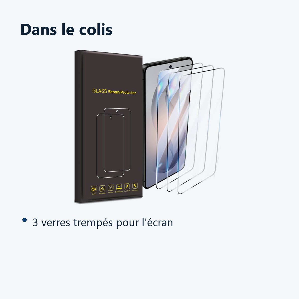 Contenu du colis – Verres Trempes X3 Pour Samsung Galaxy S26 Ultra