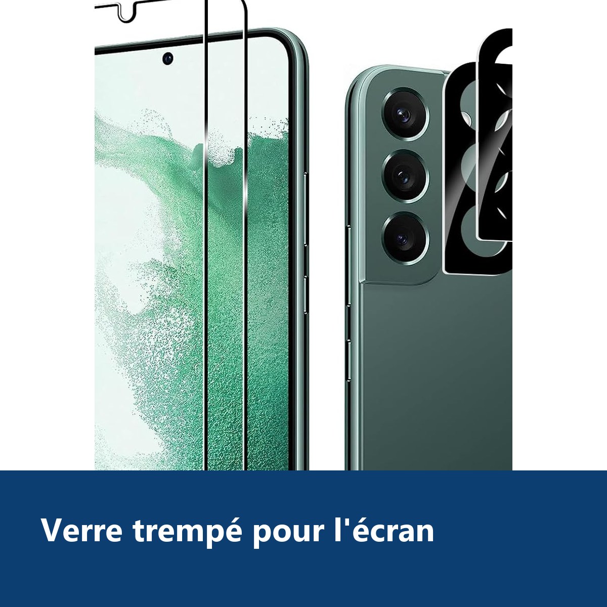 Vue de détail – Verres Trempés et Protections Caméra Arrière X2 Pour Samsung Galaxy S22 Plus