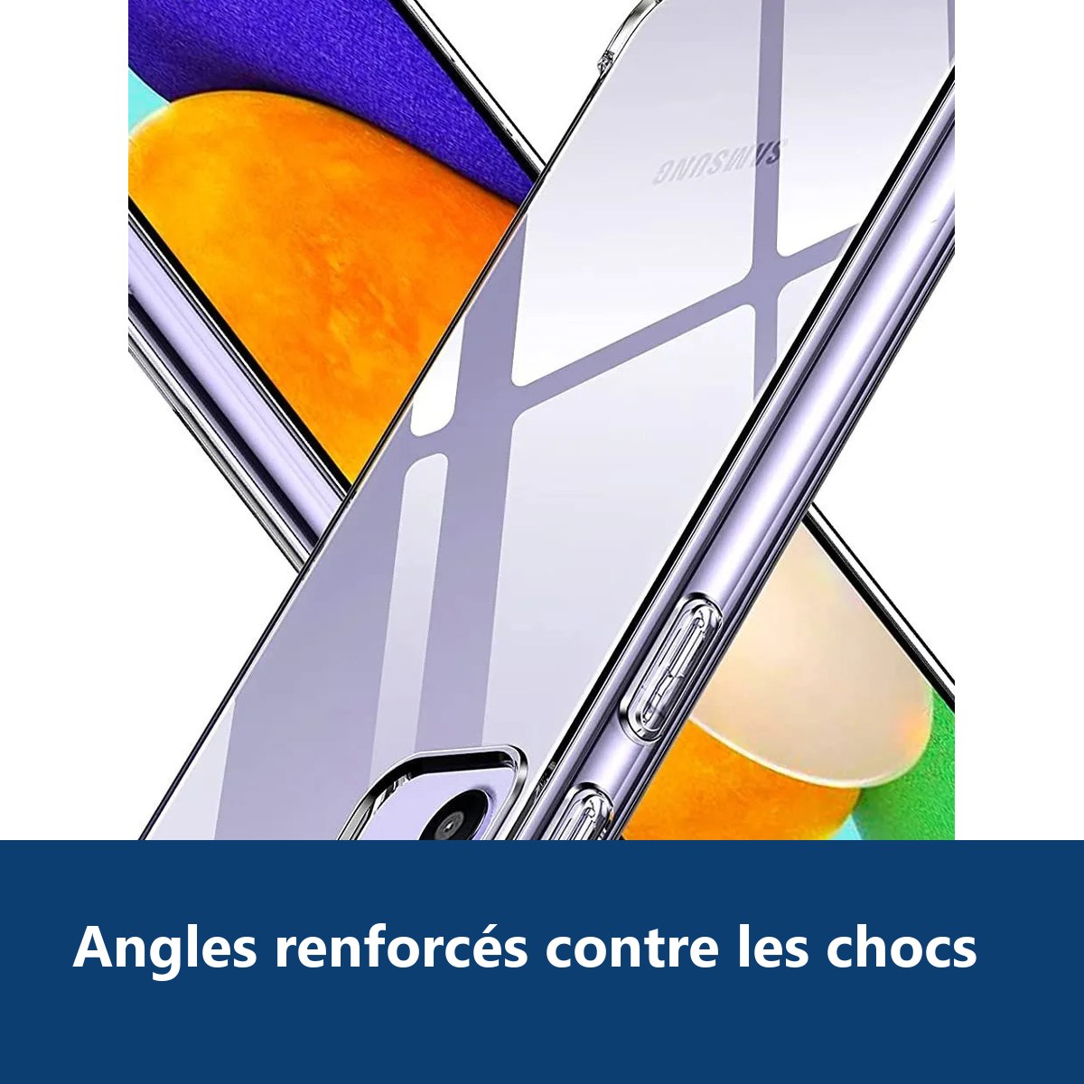 Vue de détail – Coque Silicone Transparente Angles Renforcés Pour Samsung A33 5G