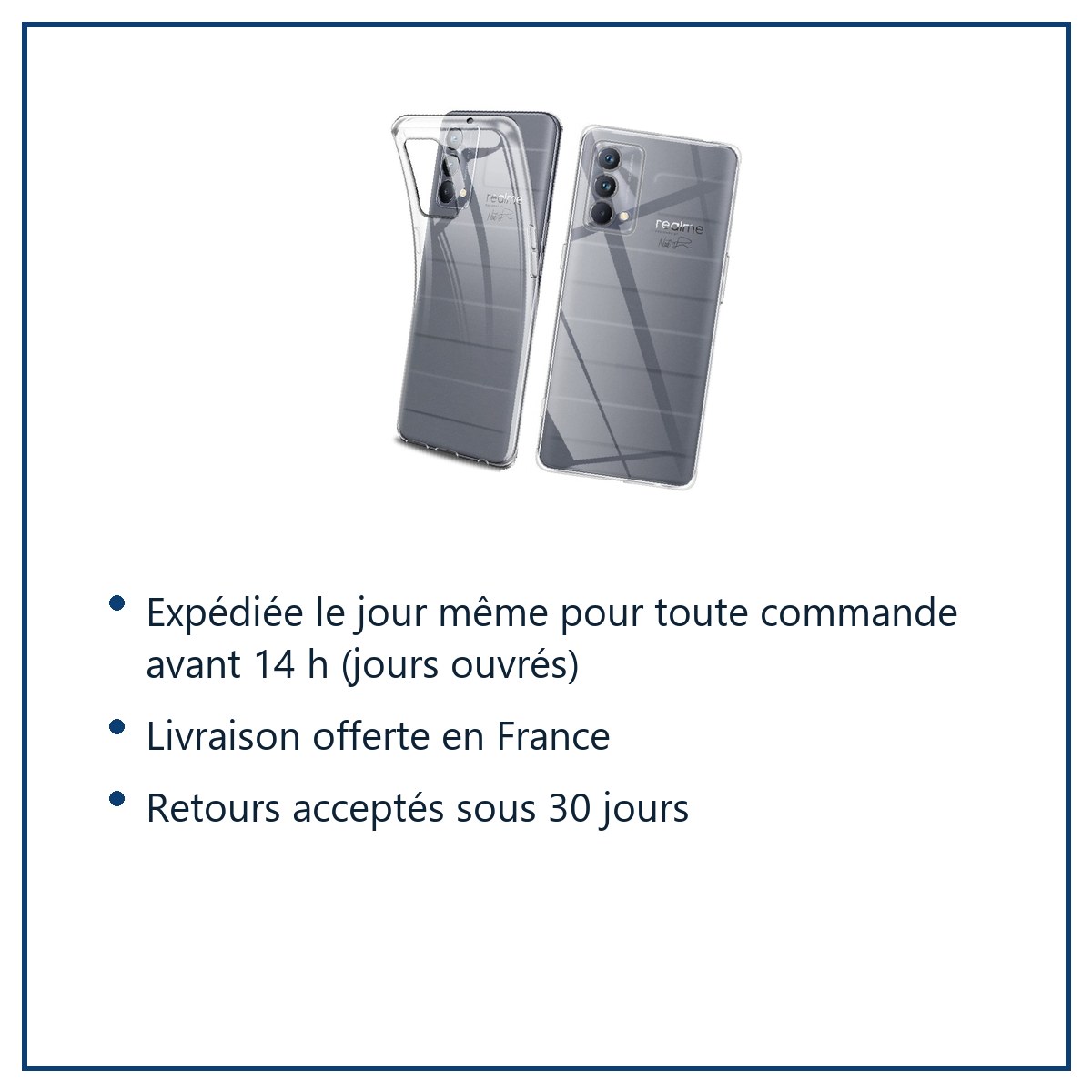 Expédition le jour même, livraison offerte, retours sous 30 jours – Coque Silicone Transparente Pour Realme GT Master