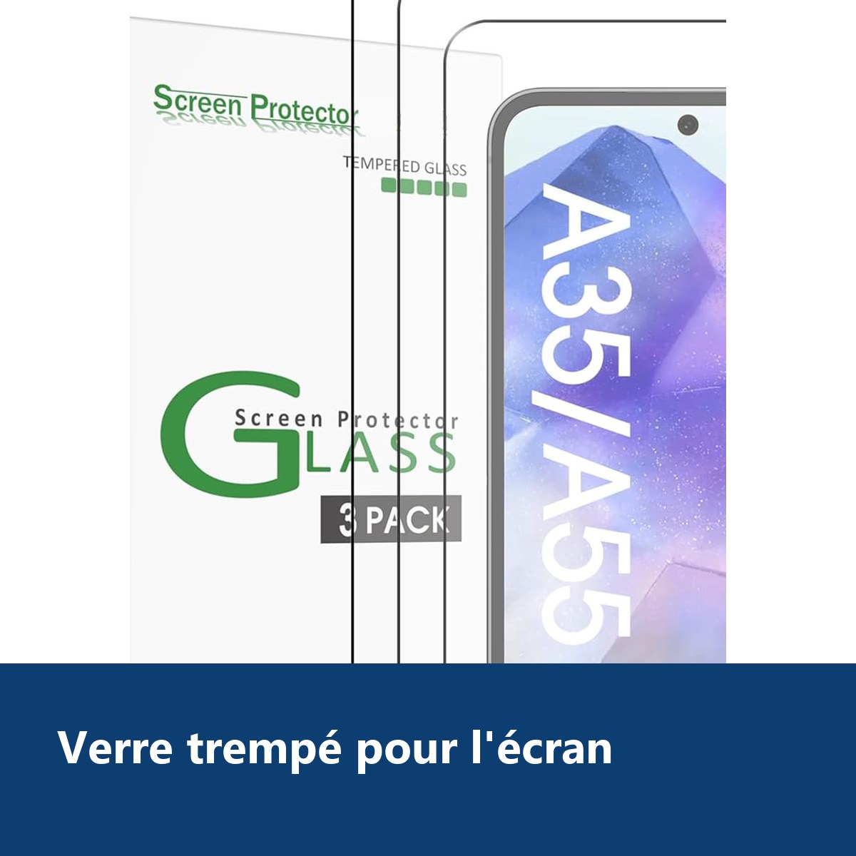 Vue de détail – Verres Trempés X3 Pour Samsung Galaxy A35 5G