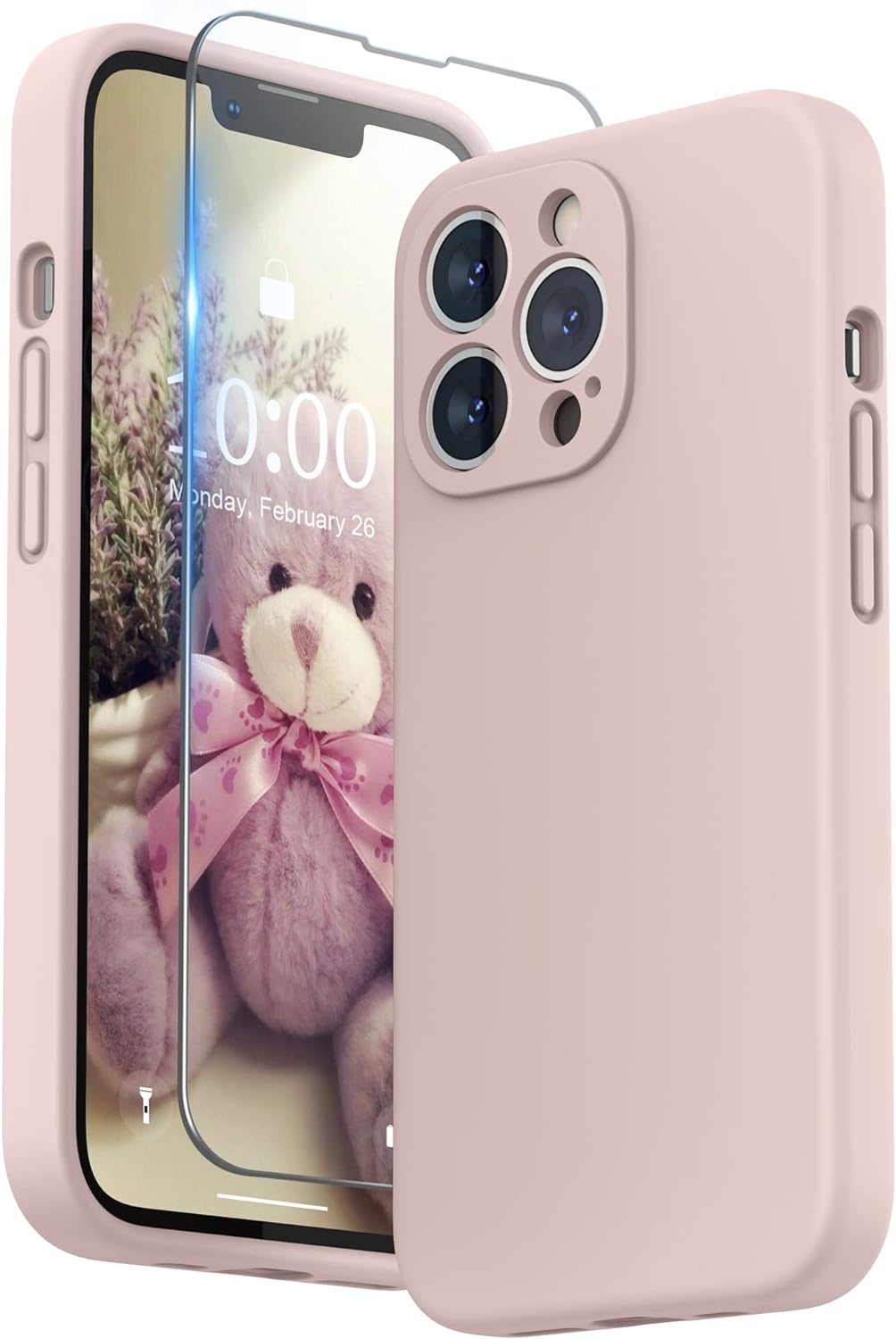coque-rose-silicone-verre-iphone-13-pro-little-boutik