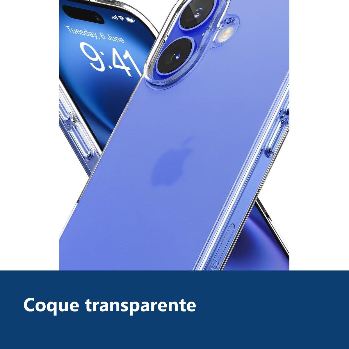 Vue de détail – Coque Silicone Transparente Pour iPhone 16 Plus