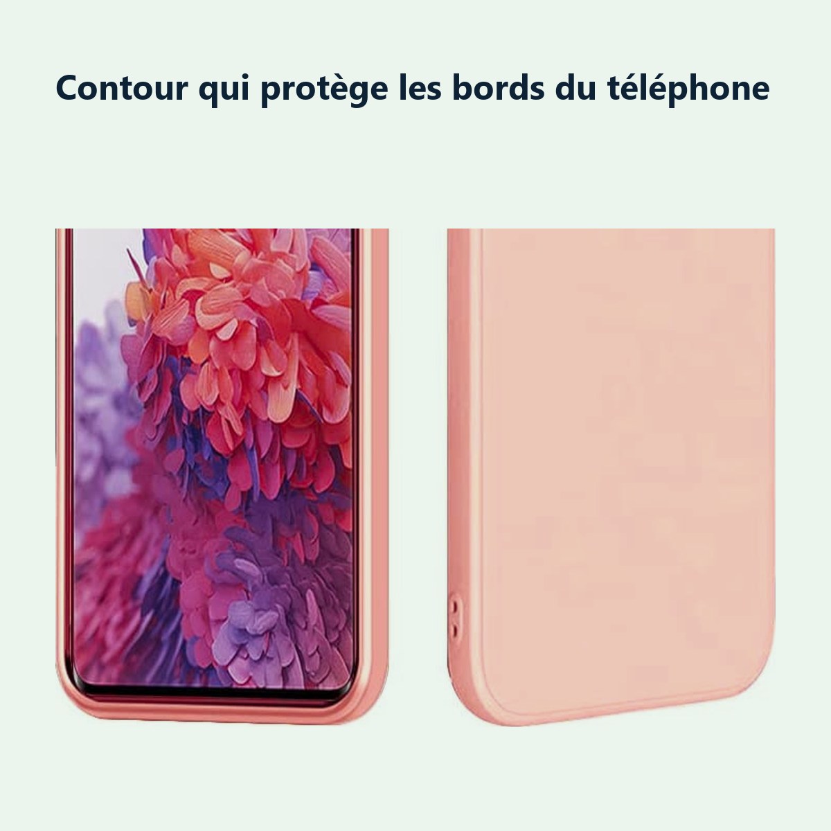 Contour qui protège les bords – Coque Silicone Couleur Rose Pour Oppo Reno 8 Lite 5G