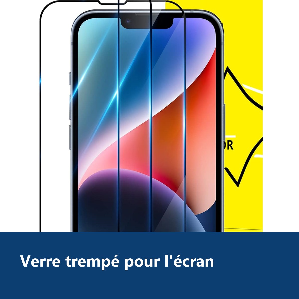 Vue de détail – Verre Trempé pour iPhone 13 Pro (6,1 pouces) [Pack 3] Film Vitre Protection Ecran