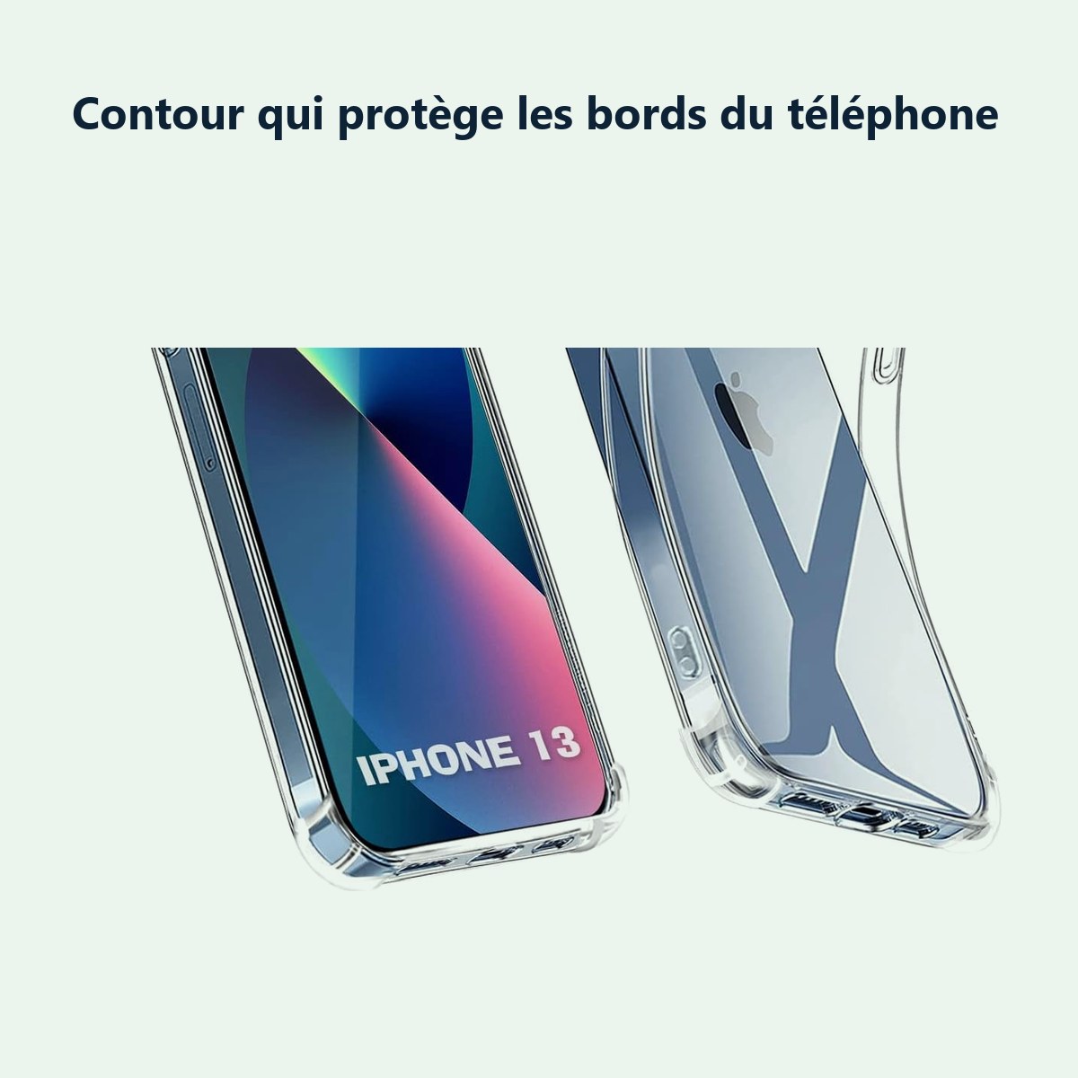 Contour qui protège les bords – Coque antichoc pour iPhone 13 (6,1 pouces)